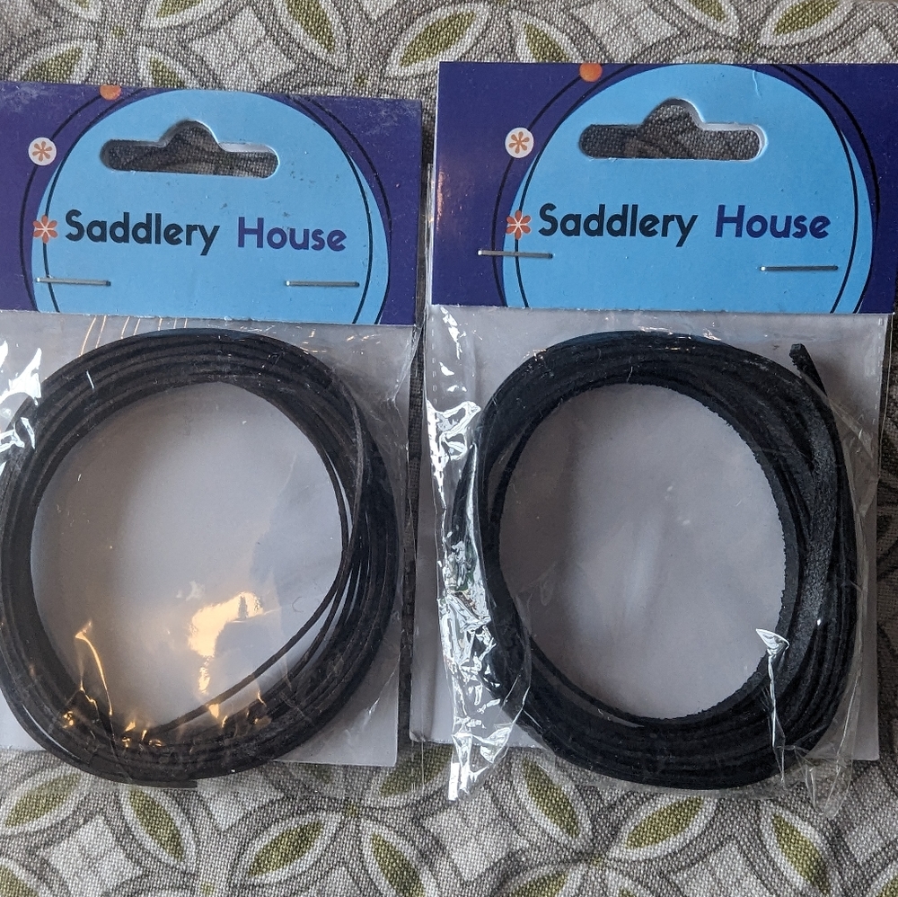 Two 3 MM calf leather chord for artisan and hand crafted work in brown and black